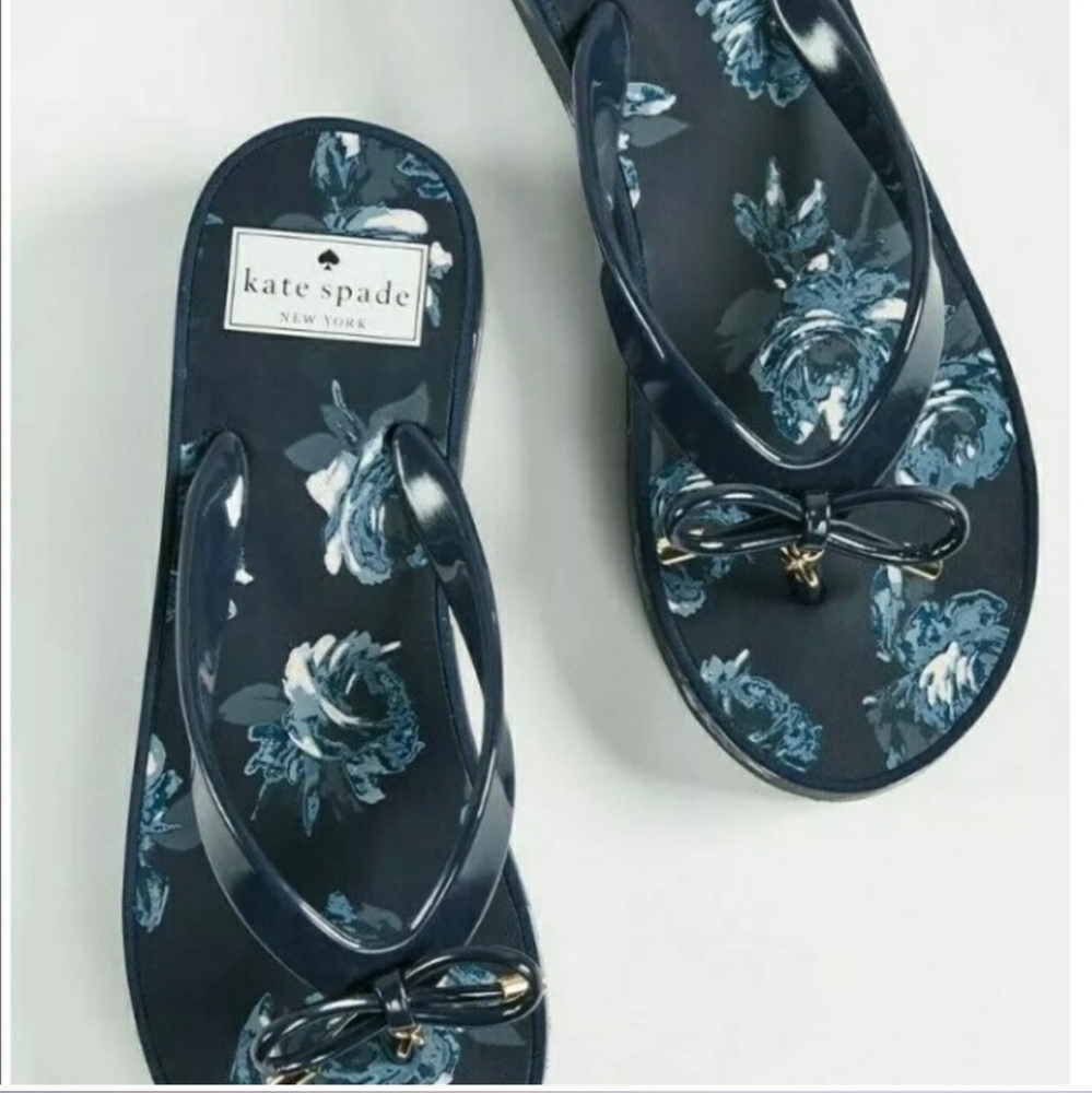 Kate Spade | Size 9 | Navy Rhett | Wedge Flip Flop - Picture 2 of 8